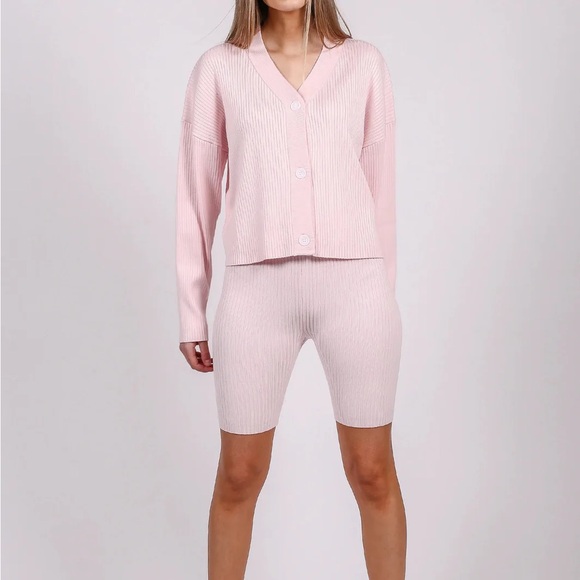 Brunette the Label Ribbed Biker Short - Pink - Picture 2 of 5